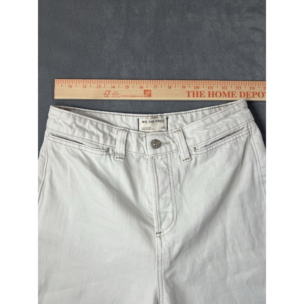 We The Free Women Ivory High Rise Wide Leg Sailor Pants Jeans Sz 26 Coastal Chic - Picture 6 of 8